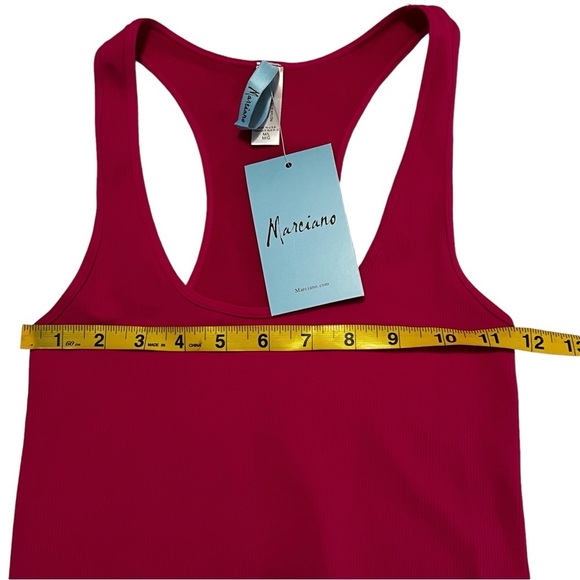 NWT Marciano Ribbed Knit Tank Bodycon Dress in hot pink M/L fairy girlie 90s - Picture 6 of 14